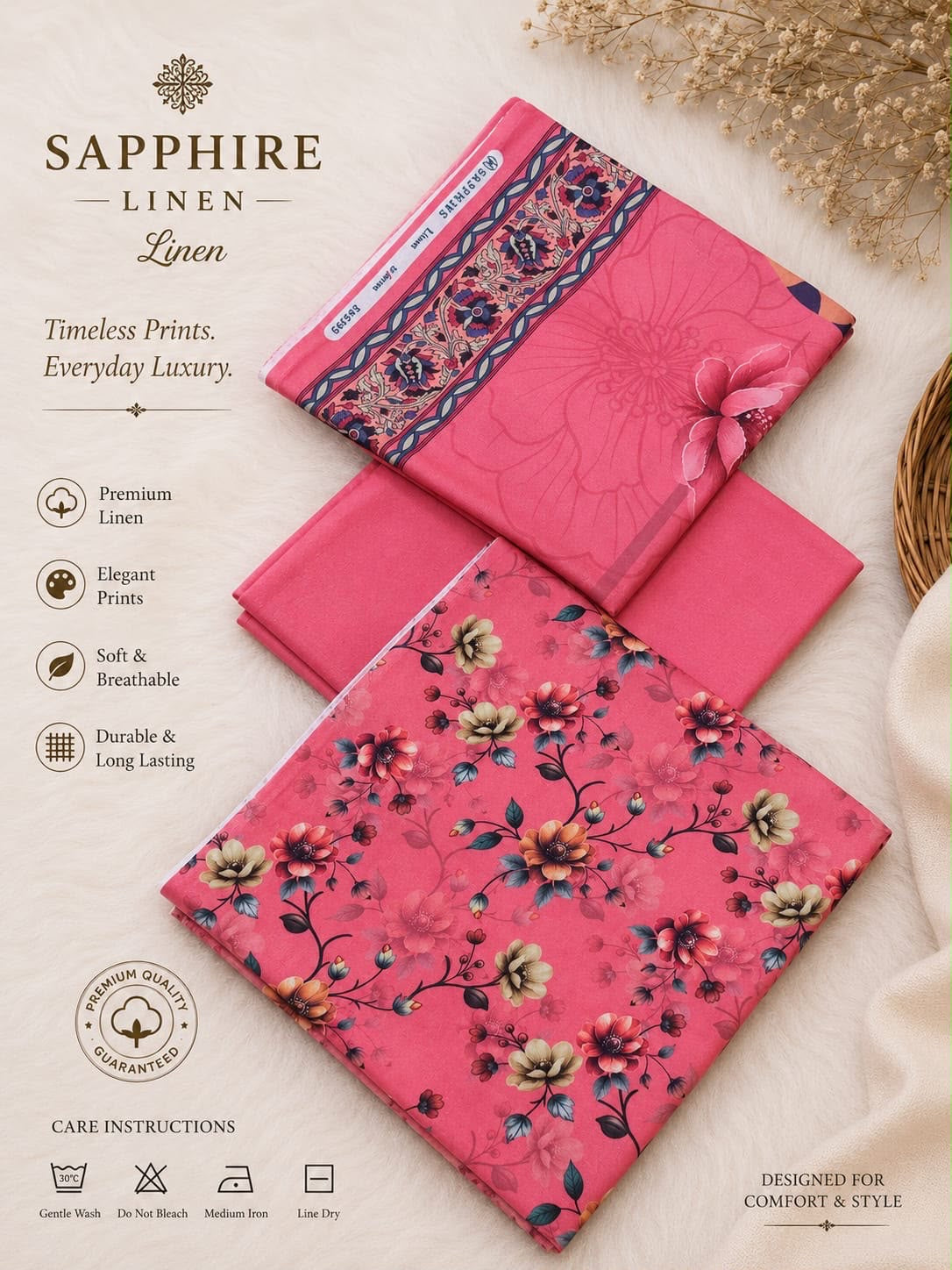Sapphire Original Linen 3PC – 2026 Collection