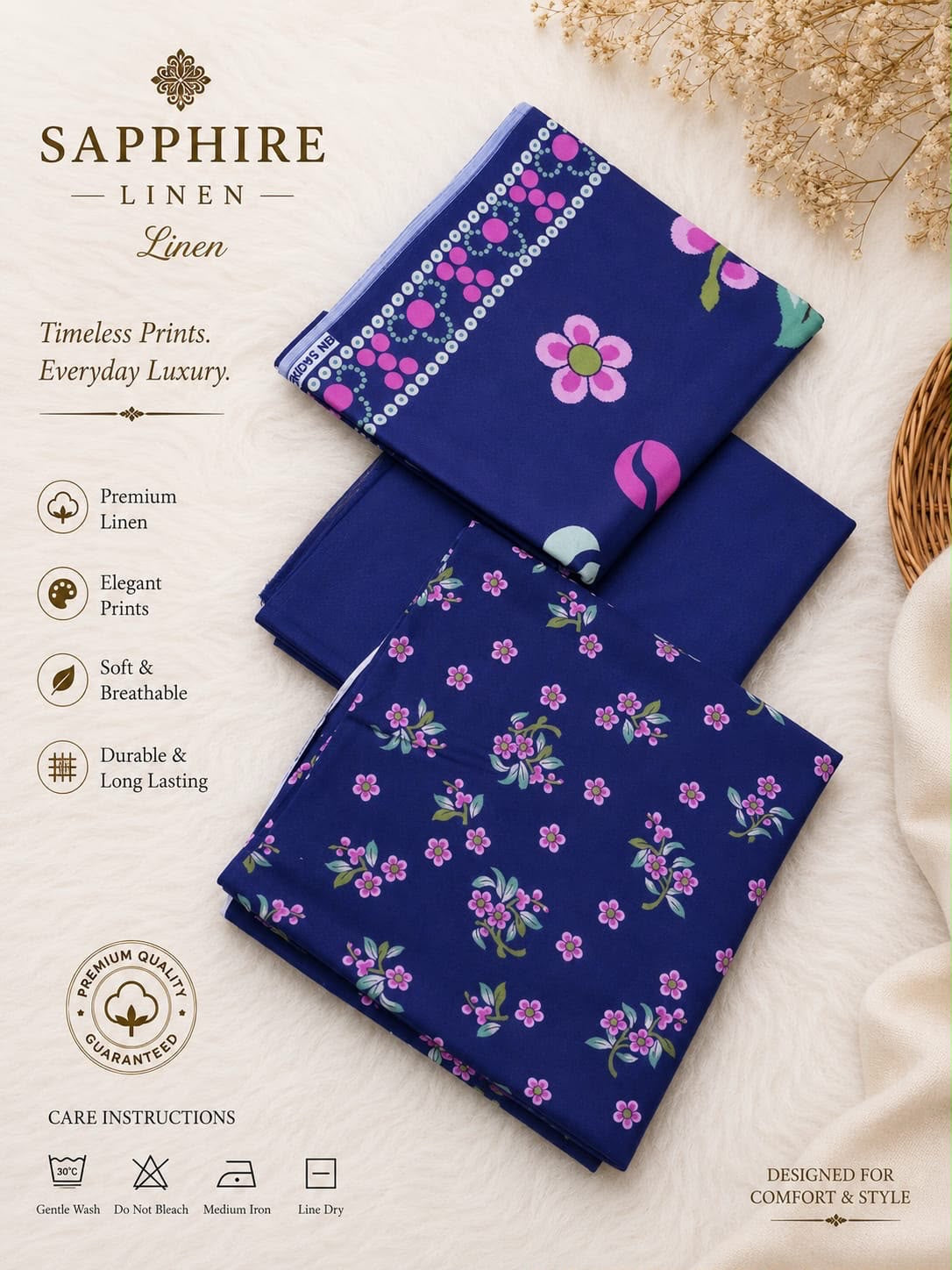 Sapphire Original Linen 3PC – 2026 Collection
