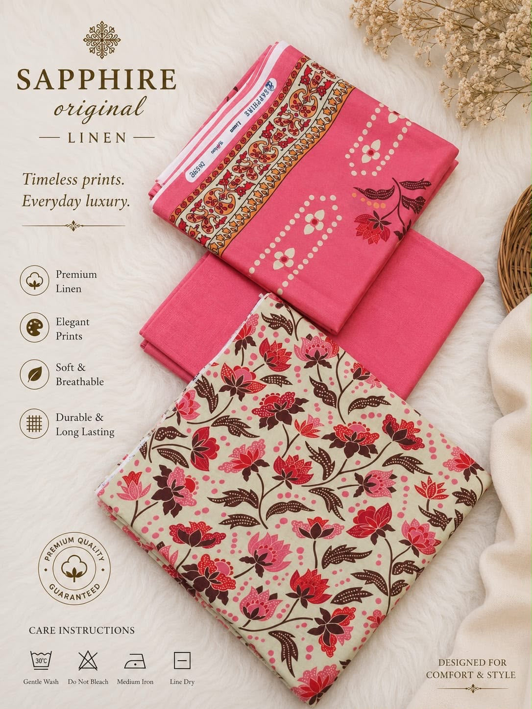 Sapphire Original Linen 3PC – 2026 Collection